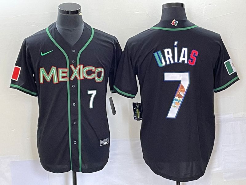 Men 2023 World Cub Mexico #7 Urias Black white Nike MLB Jersey6->more jerseys->MLB Jersey